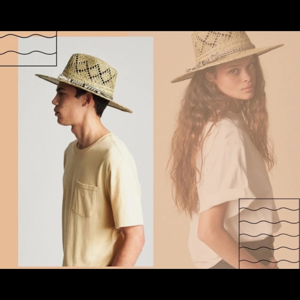 NWT Brixton Natural Woven Straw Hat